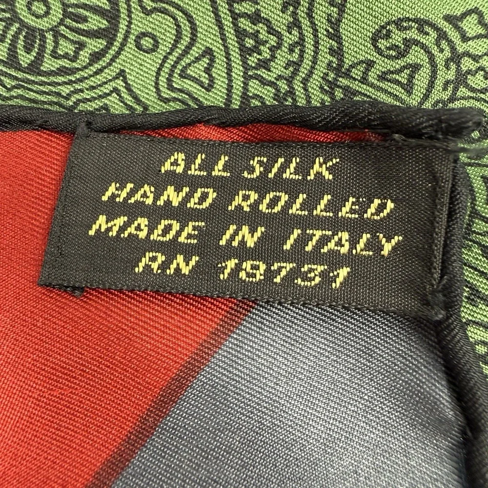 Imperial Silk Handkerchief Made In Italy Hand‎ Rolled Square Colorful